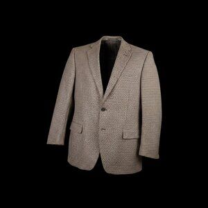 Ermenegildo Zegna Silk Cashmere Houndstooth Blazer 50L Made in Italy